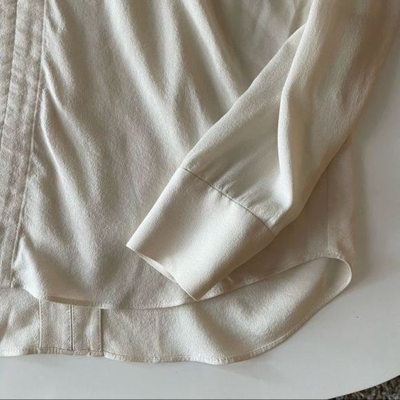A.L.C 100% silk v-neck long sleeve blouse white cream - Picture 7 of 7